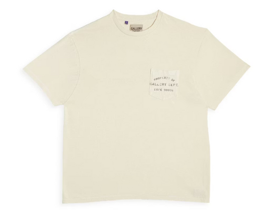 Gallery Dept Property of Stencil T-Shirt 'Cream'