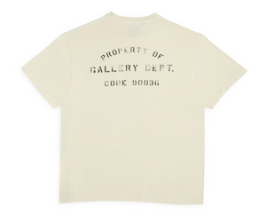 Gallery Dept Property of Stencil T-Shirt 'Cream'