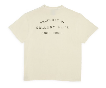 Gallery Dept Property of Stencil T-Shirt 'Cream'