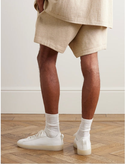 Essentials Fear Of God Straight-Leg Logo-Appliquéd Cotton-Blend Jersey Drawstring Shorts