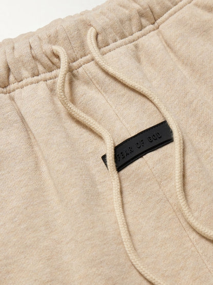 Essentials Fear Of God Straight-Leg Logo-Appliquéd Cotton-Blend Jersey Drawstring Shorts