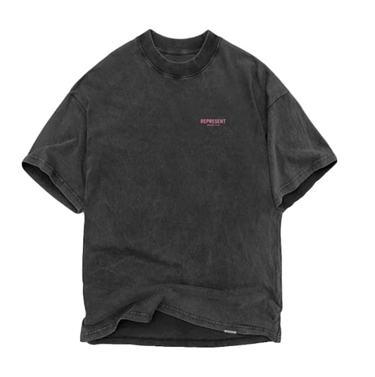 Represent Club T shirt - Grey/Pink