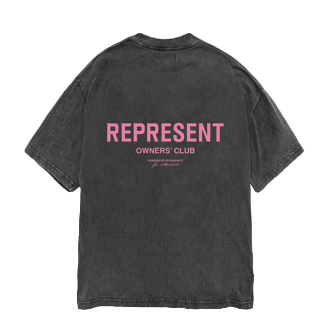 Represent Club T shirt - Grey/Pink