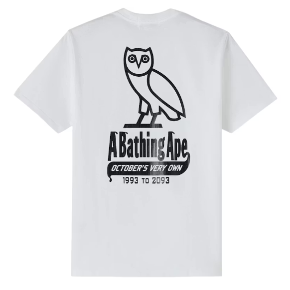 OVO x BAPE-STA Crocodile Print Tee 'White'