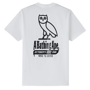 OVO x BAPE-STA Crocodile Print Tee 'White'
