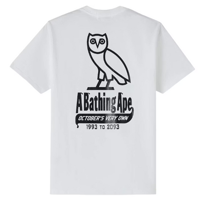 OVO x BAPE-STA Crocodile Print Tee 'White'