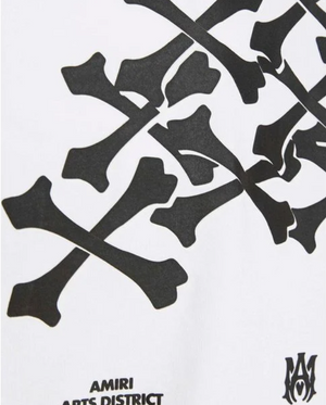 Amiri Hollywood Bones Stacked Logo T-Shirt 'White'