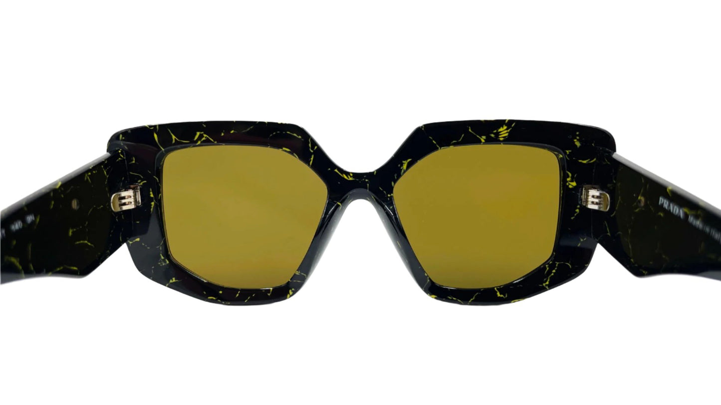 Prada Black/Yellow Marble Women's Sunglasses