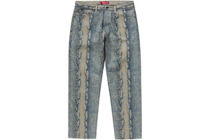 Supreme Men's Blue Stadium Snake-Print Jeans