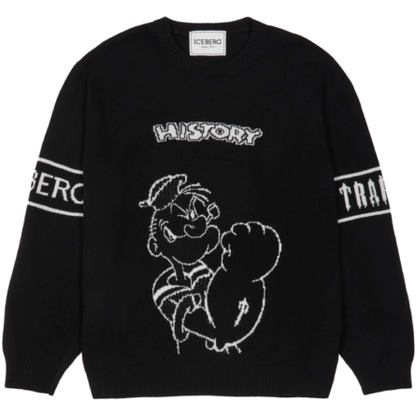 Trapstar x Iceberg Black Knitted Popeye Sweater