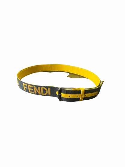 FENDI BELT GREY AND BLACK