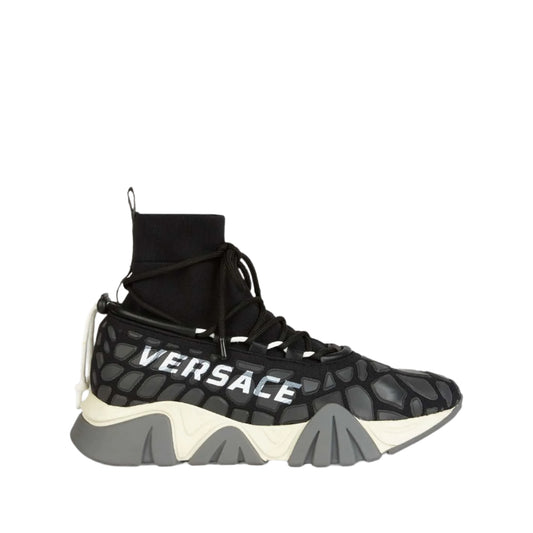 Versace Squalo Drawstring Sneakers in Black