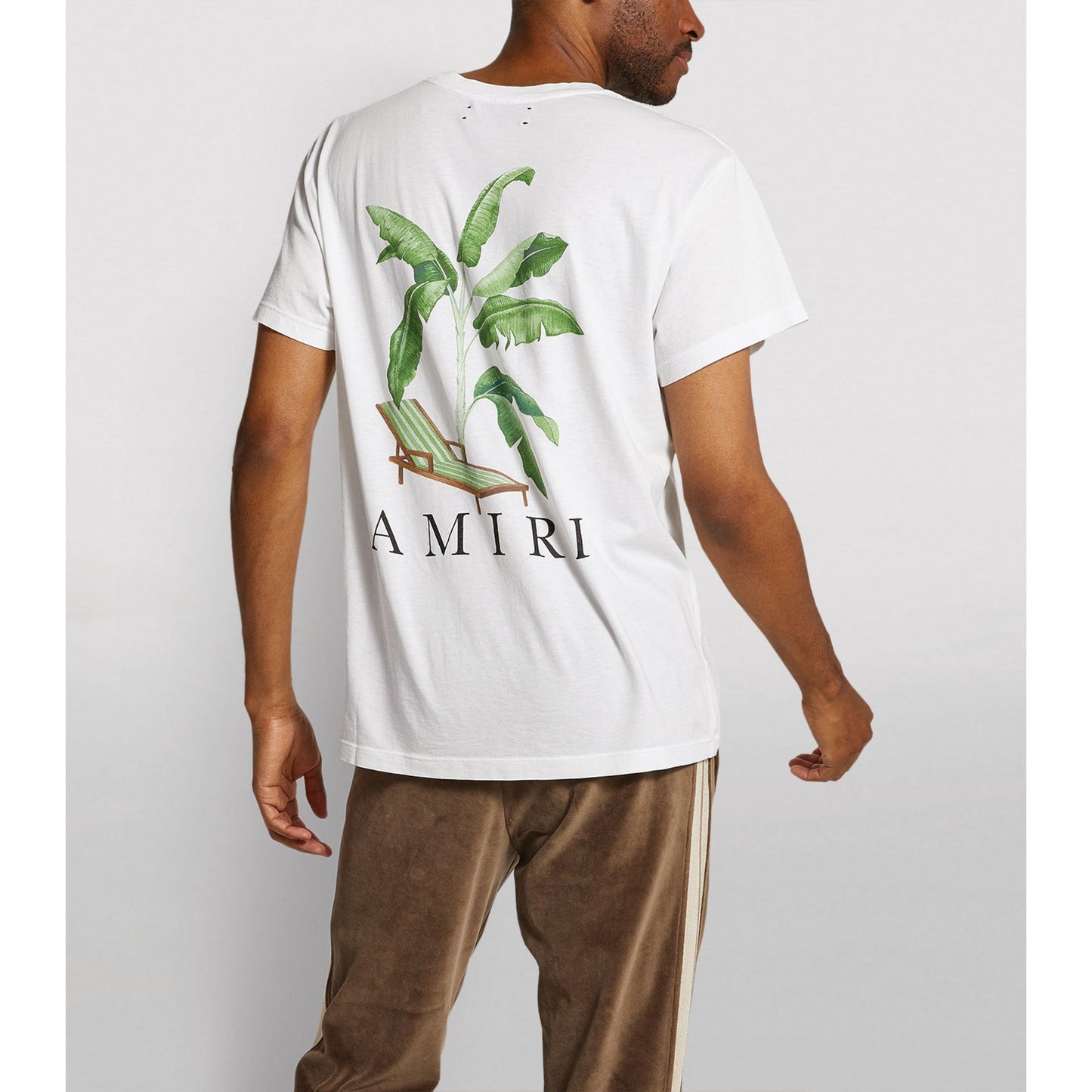 AMIRI PALM TREE PRINT WHITE T-SHIRT