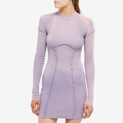 Off-White Organic Laundry Rib Dress 'Lilac'