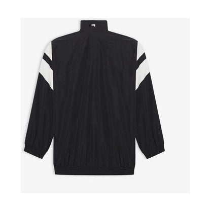 BALENCIAGA OVERSIZED TRACKSUIT JACKET IN BLACK RED AND WHITE NYLON