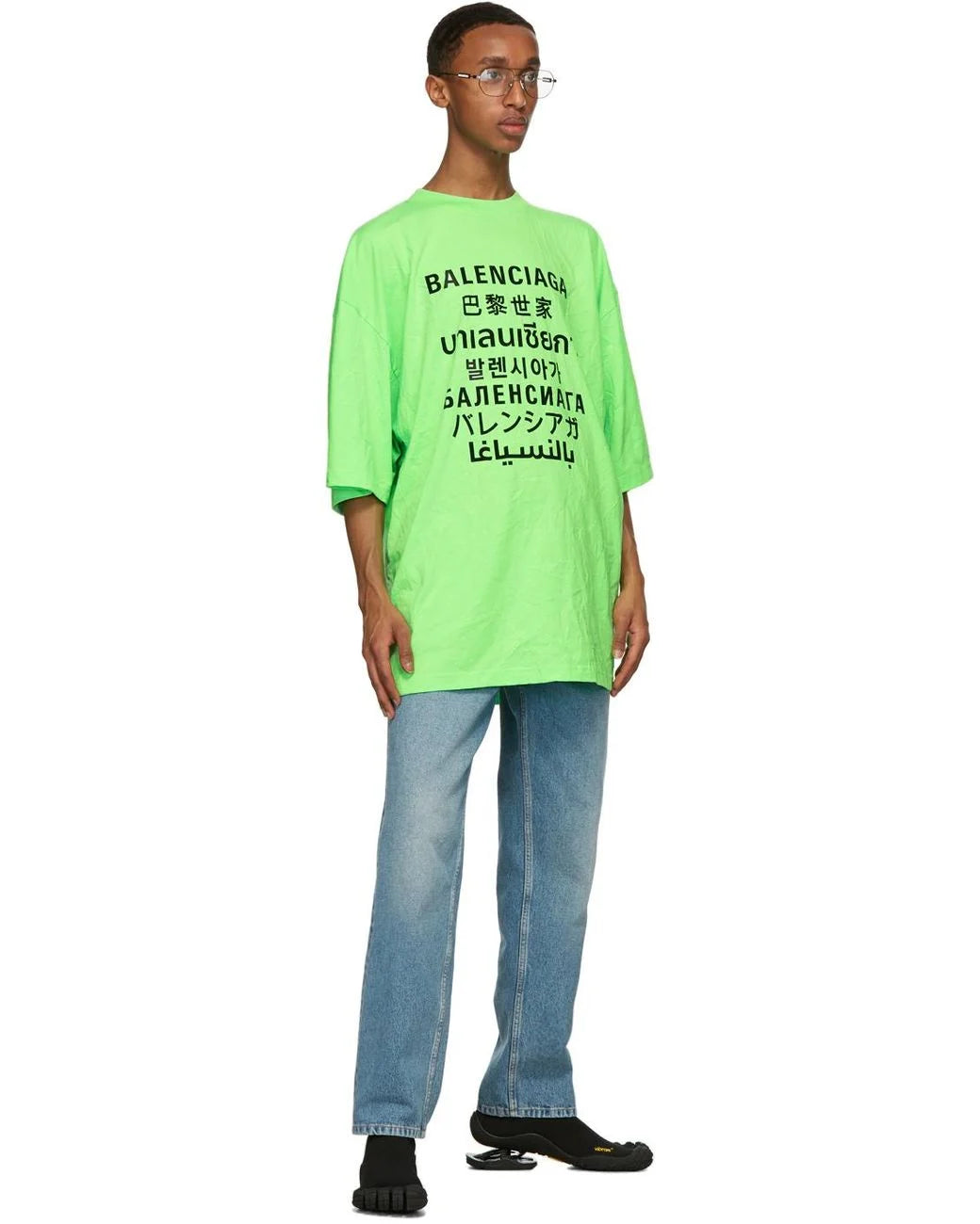 Balenciaga Languages Medium Fit Cotton T-Shirt