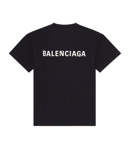 BALENCIAGA LOGO PRINT MEDIUM FIT T-SHIRT IN BLACK