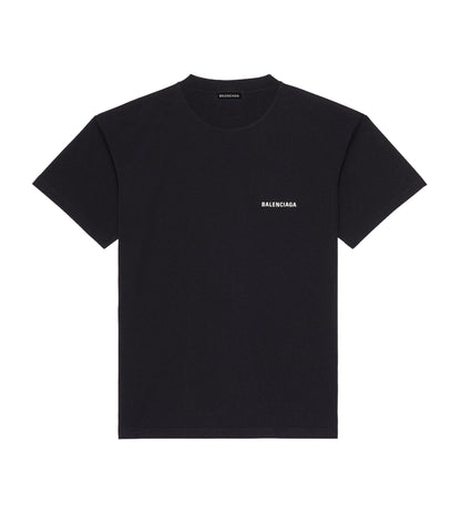 BALENCIAGA LOGO PRINT MEDIUM FIT T-SHIRT IN BLACK