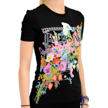 Versace Multicolour Floral Logo T-shirt