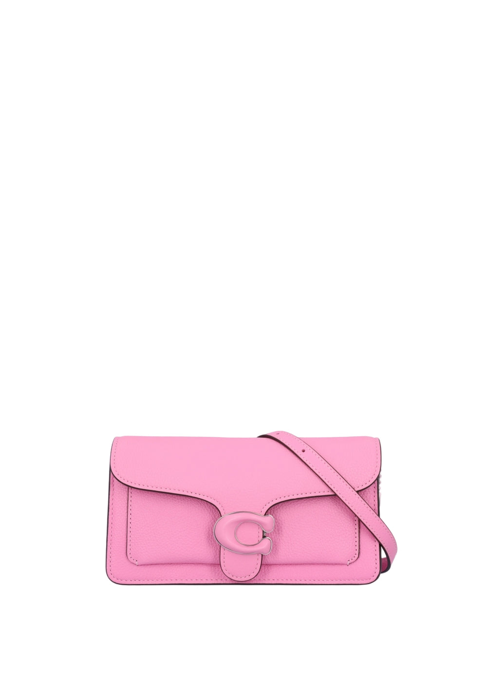 Coach Tabby Vivid Pink Leather Chain Clutch Bag