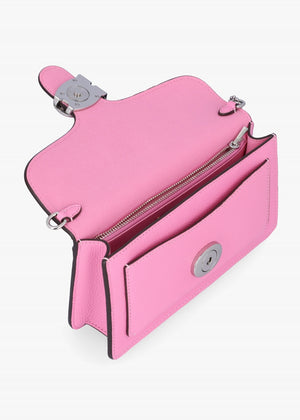 Coach Tabby Vivid Pink Leather Chain Clutch Bag