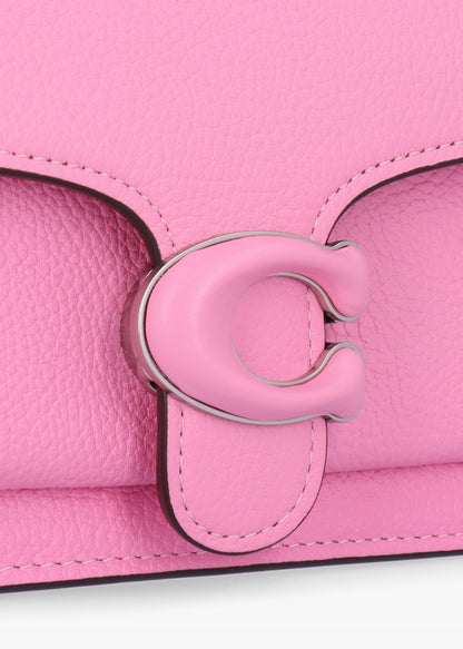 Coach Tabby Vivid Pink Leather Chain Clutch Bag