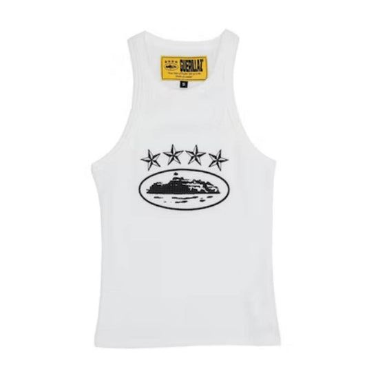 Corteiz 4Starz Alcatraz Tank Top 'White'