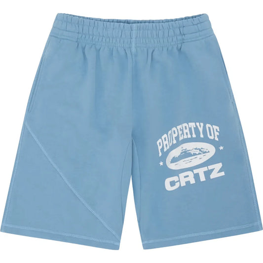 corteiz blue property shorts