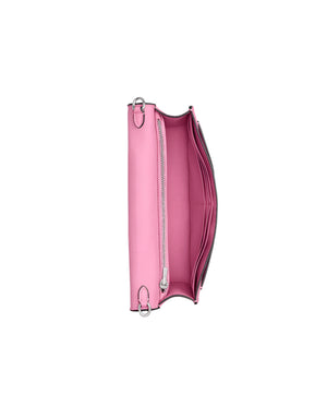 Coach Tabby Vivid Pink Leather Chain Clutch Bag