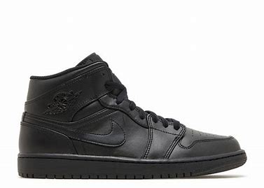 Jordan 1 Mid Triple Black Men's