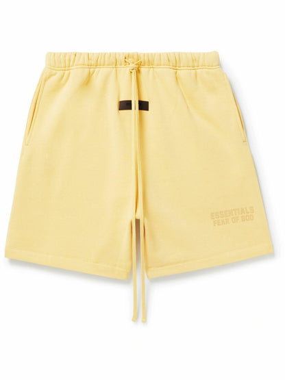 Essentials Fear Of God Logo-Appliquéd Wide-Leg Cotton-Blend Jersey Drawstring Shorts