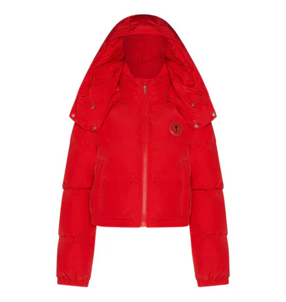 Trapstar Women’s Irongate Detachable Hooded Puffer Jacket Red