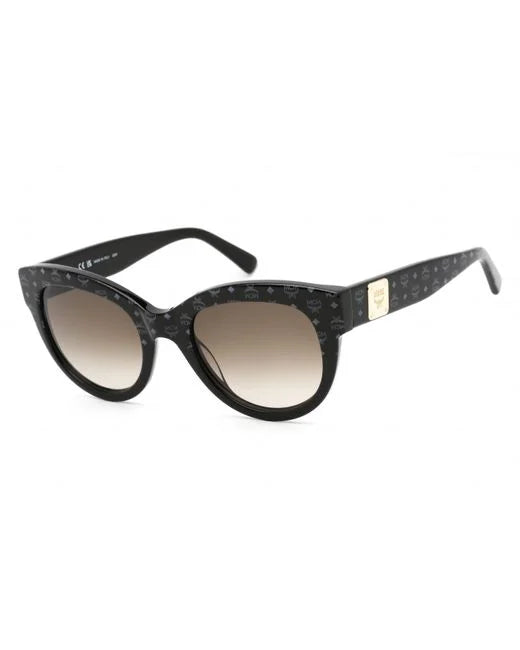 MCM Women's Sunglasses Black Visettos Brown Gradient Lens