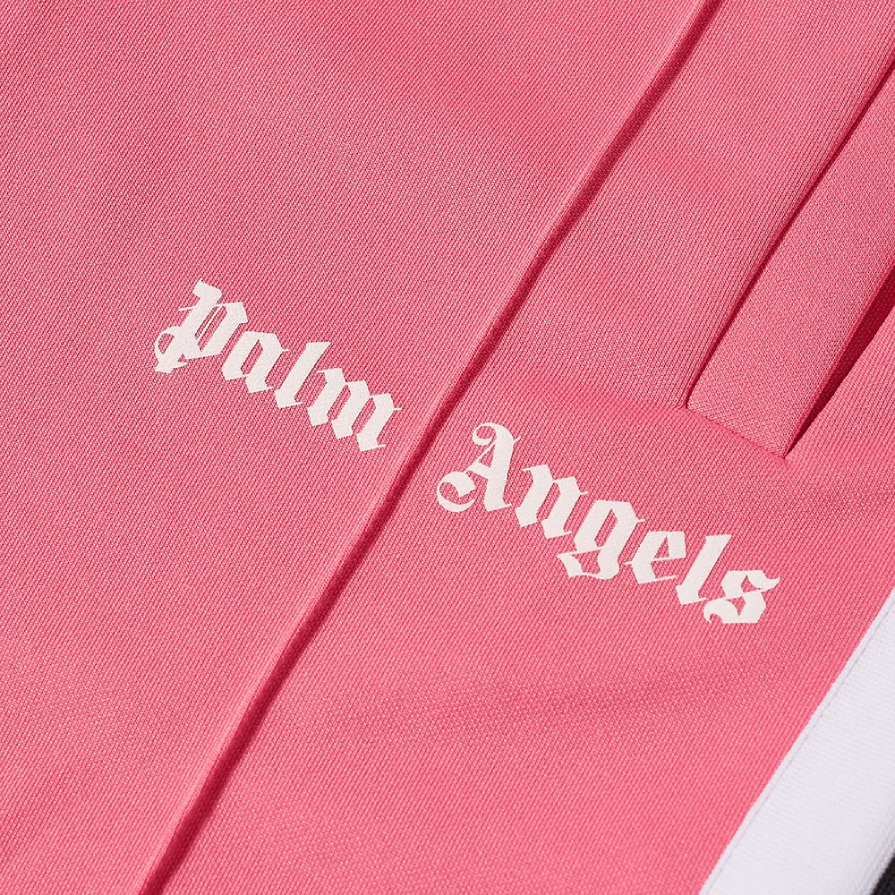 PALM ANGELS TAPED TRACK PANT FUCHSIA & WHITE