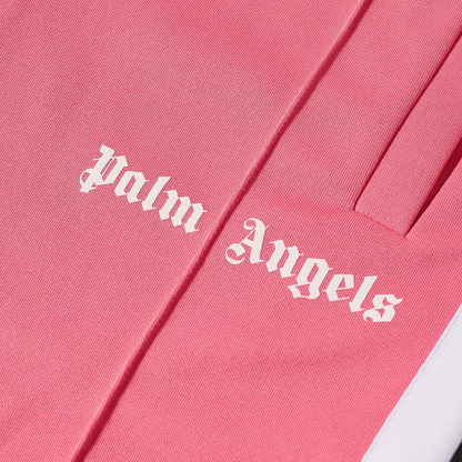 PALM ANGELS TAPED TRACK PANT FUCHSIA & WHITE