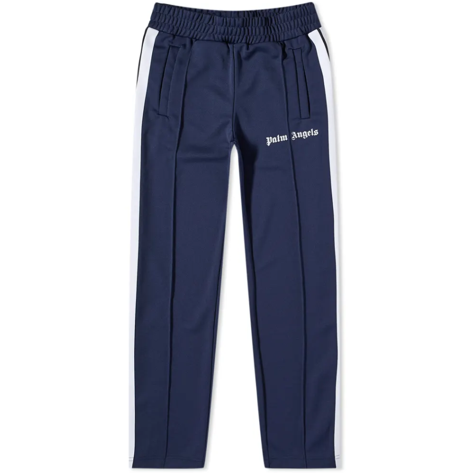 PALM ANGELS TAPED TRACK PANT NAVY BLUE & WHITE