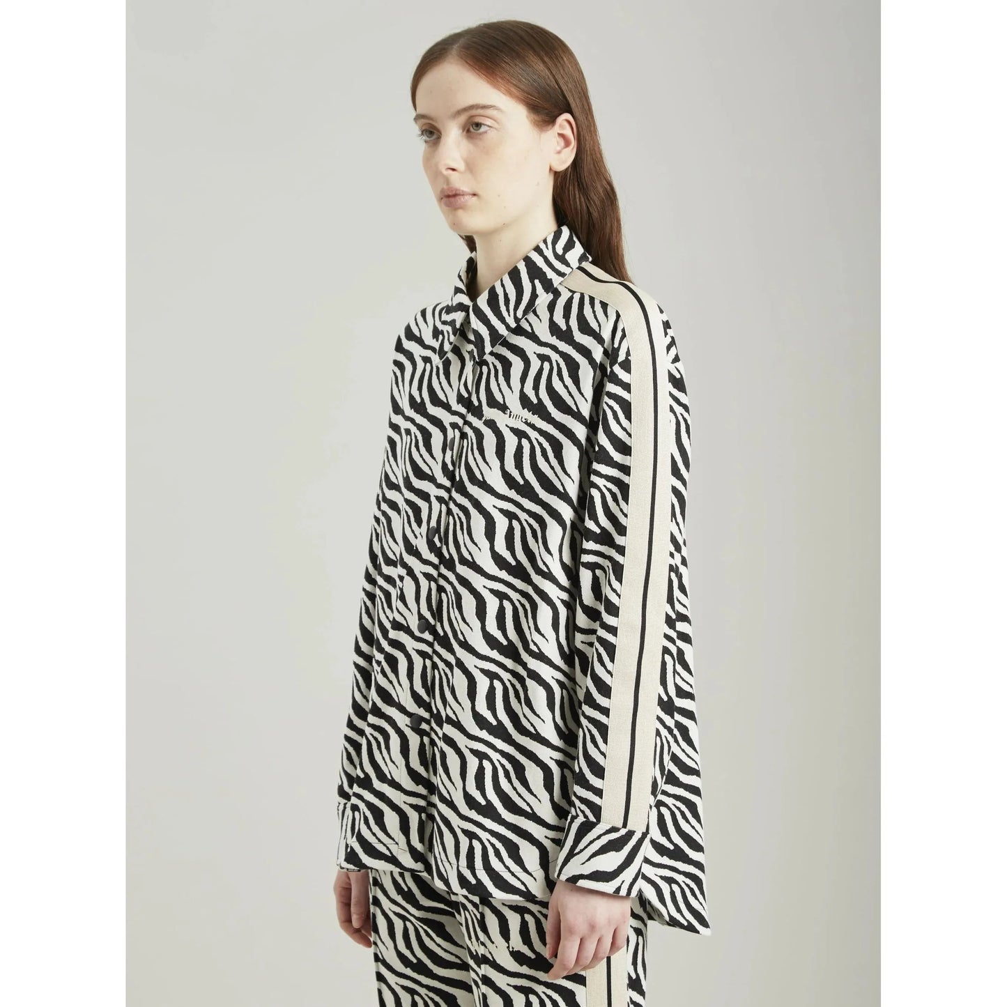 PALM ANGELS ZEBRA JQRD TRACK SHIRT