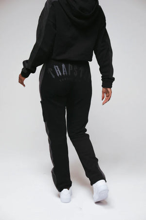 Trapstar Women's Denim Panel Deconstrcted Track Bottoms Black
