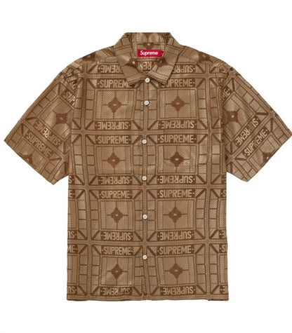 Supreme Tray Jacquard S/S Shirt Tan Brown