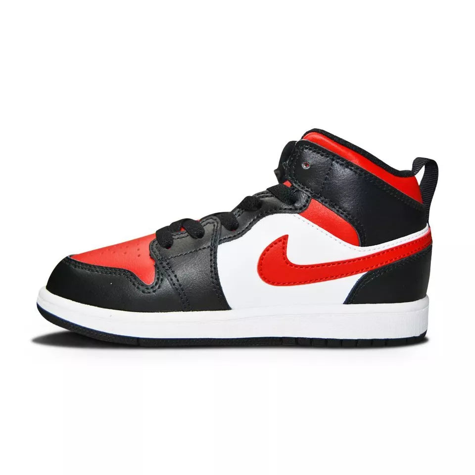 Jordan 1 Mid Black Fire Red PS