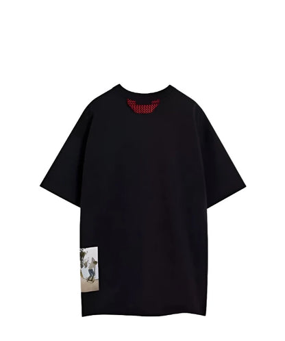 Lanvin Printed Graphic Black Skate T-shirt In Black