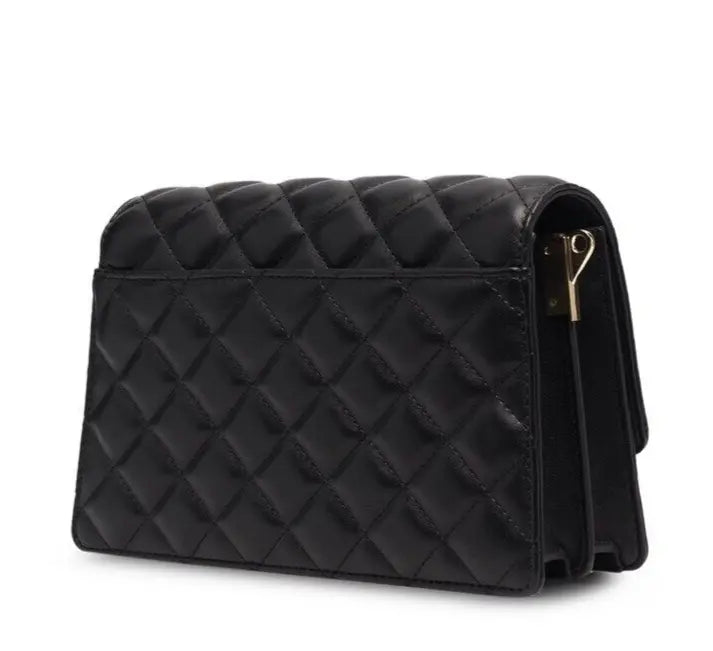 Versace Couture black Quilted Shoulder bag Chain Letter Logo