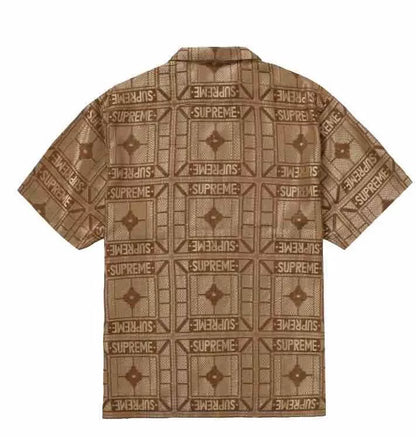 Supreme Tray Jacquard S/S Shirt Tan Brown