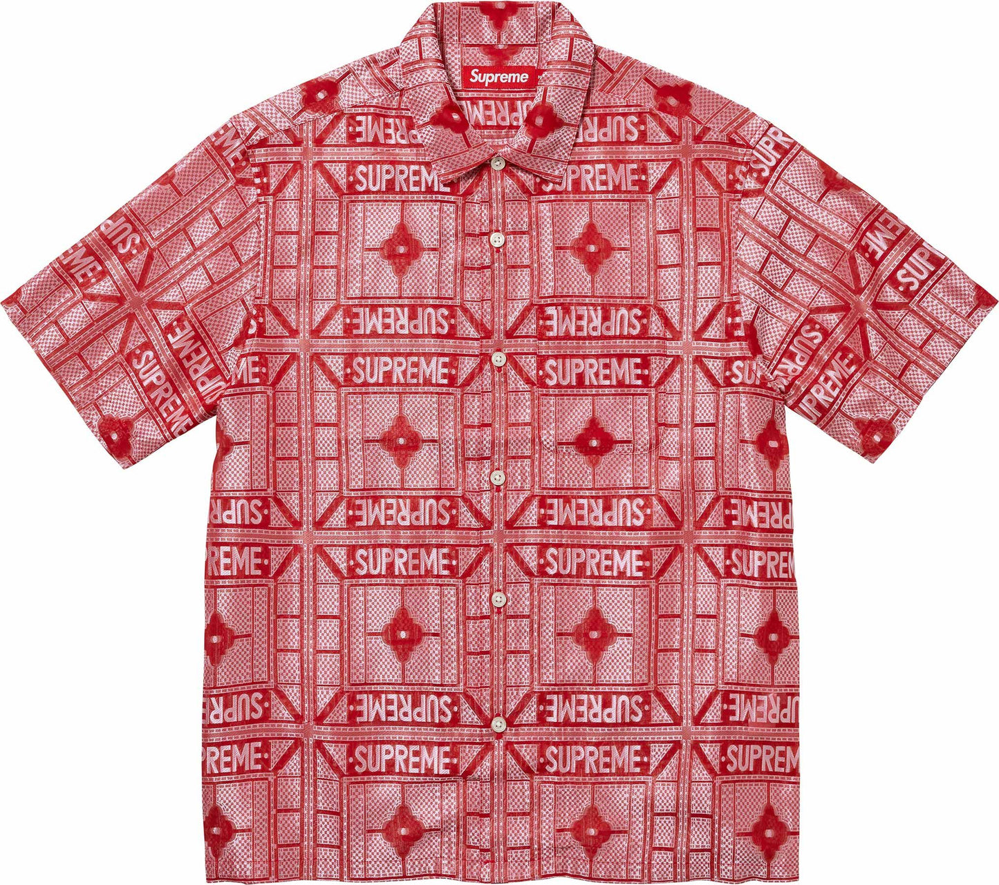 Supreme Tray Jacquard S/S Shirt Red