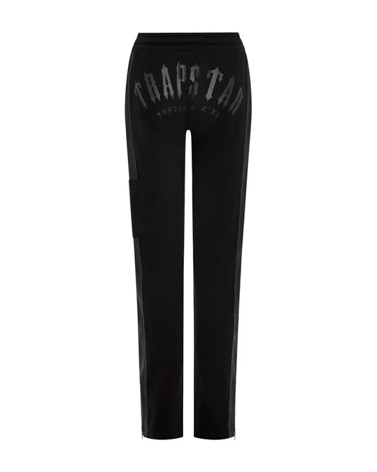 Trapstar WOMEN'S DENIM PANEL DECONSTRUCTED TRACK BOTTOMS - BLACK